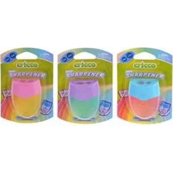 Ořezávátko Ořezávátko Cricco - se zásobníkem, dvojité, mix pastelových barev, blistr