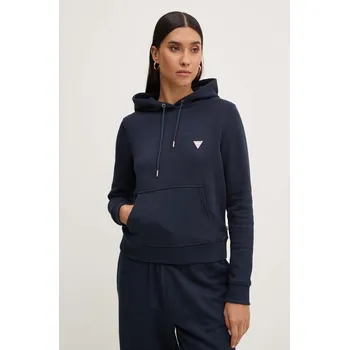 Dámská mikina Mikina Guess Jeans dámská, tmavomodrá barva, s kapucí, hladká, W4YQ04 KC811 W4YQ04.KC811 59X, vel. XS
