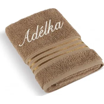 Osuška Komfortní osuška SE JMÉNEM 70x140 Linie tmavě béžová