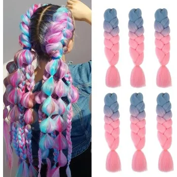 Čelenka DanseeMeibr Plus vlasové prodloužení, předpjaté zaplétací vlasy, 24 palců, 6 kusů, profesionální