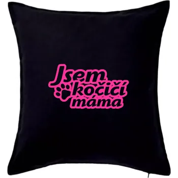 Polštář Jsem kočičí máma - Polštář 50x50 - 50x50 - Pouze potah ( Černá )