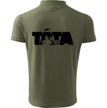 Pánská košile Táta nápis - motorka chopper - Polokošile pánská Pique Polo 203 - 5XL ( Khaki )