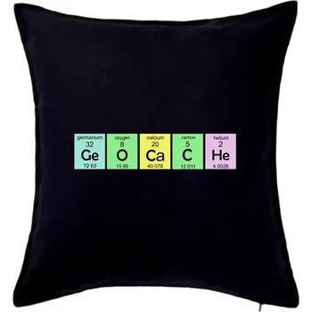 Polštář Geocache - periodická tabulka - Polštář 50x50 - 50x50 - Pouze potah ( Černá )