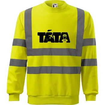 Pánská mikina Táta nápis - pilot - Reflexní mikina - 2XL ( Neonově žlutá )