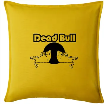 Polštář Dead Bull obrys - Polštář 50x50 - 50x50 - Pouze potah ( Žlutá )