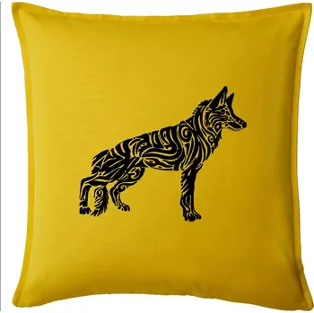 Polštář Německý ovčák - tattoo - Polštář 50x50 - 50x50 - Pouze potah ( Žlutá )
