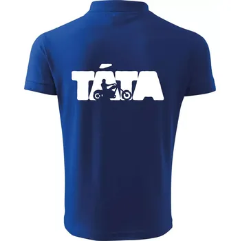Pánská košile Táta nápis - motorka chopper - Polokošile pánská Pique Polo 203 - 5XL ( Královská modrá )
