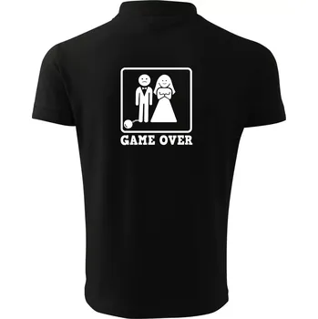 Pánská košile Game Over rozlučka - Polokošile pánská Pique Polo 203 - 5XL ( Černá )