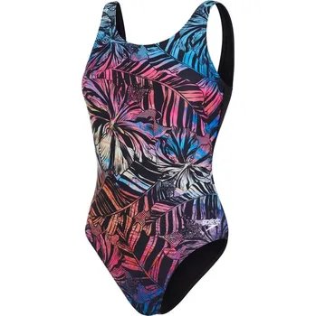 Dámské plavky Speedo Placement U-Back One Piece Swimsuit Black/Red 28 (2XS)