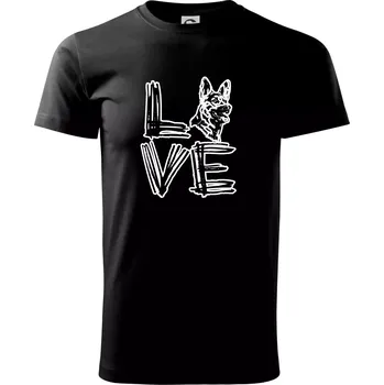 Německý ovčák love - Triko extra velké (5-8XL) - 6XL ( Černá )