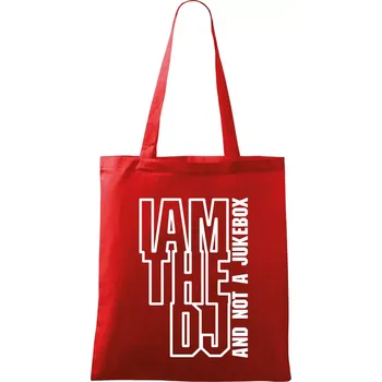 Iam the dj and not a jukebox na výšku - Taška bavlněná - 42 x 38 cm ( Červená )