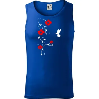 Květina a ptáček - Tílko pánské Core - XL ( Královská modrá )