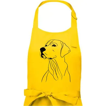 Kuchyňská zástěra Labrador černá kresba - Pánská zástěra na vaření - Univerzální velikost ( Žlutá )
