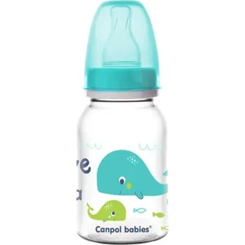 CANPOL 59/300 Butelka wąska 120ml PP LOVE&SEA turkusowy