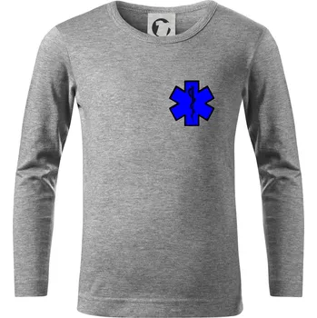 Chlapecké oblečení Hvězda samostatná - záchranář / rescue - Triko dětské Long Sleeve - 134 cm/8 let ( Tmavě šedý melír )