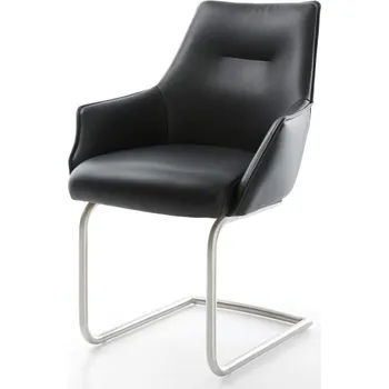 Jídelní židle Jídelní židle Alja-Flex s područkami pravá kůže černá konzolová