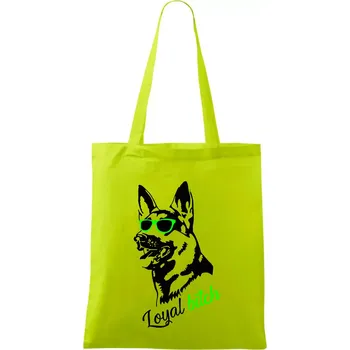 Německý ovčák - loyal bitch - Taška bavlněná - 42 x 38 cm ( Limetková )