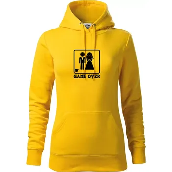 Dámská mikina Game Over rozlučka - Mikina dámská Cape s kapucí - S ( Žlutá )