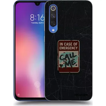 Pouzdro na mobilní telefon Picasee silikonový černý obal pro Xiaomi Mi 9 SE - EMERGENCY