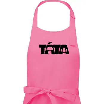 Kuchyňská zástěra Táta nápis - houbař - Pánská zástěra na vaření - Univerzální velikost ( Růžová )