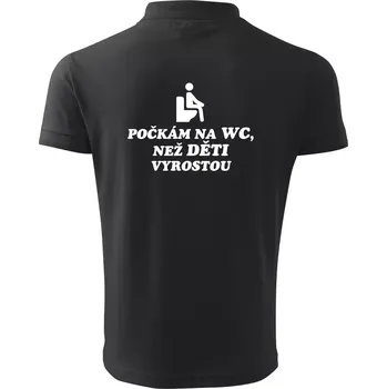 Pánská košile Počkám na WC než děti vyrostou - Polokošile pánská Pique Polo 203 - XL ( Dřevěné uhlí )