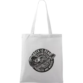 Nákupní taška Rock Is Dead 1 - Taška bavlněná - 42 x 38 cm ( Bílá )