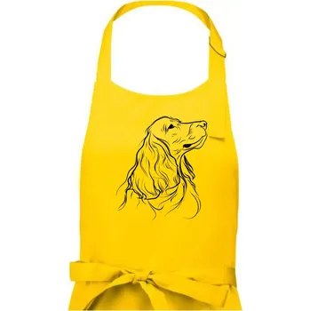 Kuchyňská zástěra Anglický kokršpaněl černá kresba - Pánská zástěra na vaření - Univerzální velikost ( Žlutá )