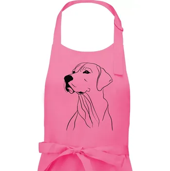 Kuchyňská zástěra Labrador černá kresba - Pánská zástěra na vaření - Univerzální velikost ( Růžová )