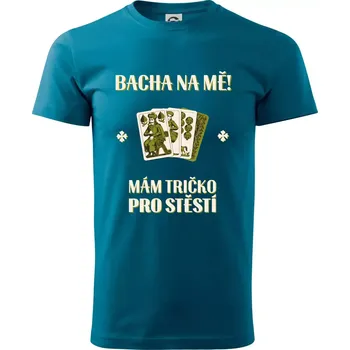 Pánské tričko Tričko pro štěstí - Prší - Klasické pánské triko vyšší gramáže - 4XL ( Petrolejová )