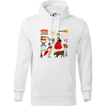 Pánská mikina Španělské ikony - Mikina pánská Cape s kapucí - M ( Bílá )