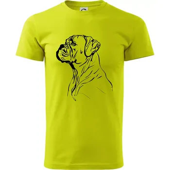 Pánské tričko Boxer černá kresba - Klasické pánské triko vyšší gramáže - 2XL ( Limetková )