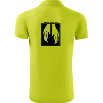 Pánská košile What do you see first? Kytara - Ruce - Polokošile Victory sportovní (dresovina) - 3XL ( Limetková )