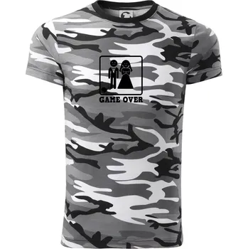 Pánské tričko Game Over rozlučka - Army CAMOUFLAGE - 3XL ( Šedý maskáč )
