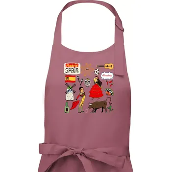 Kuchyňská zástěra Španělské ikony - Dámská zástěra na vaření - Univerzální velikost ( Starorůžová )