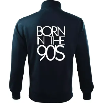 Pánská mikina Born In The 90's - Mikina bez kapuce Adventure - M ( Námořní modrá (velmi tmavá - téměř černá) )
