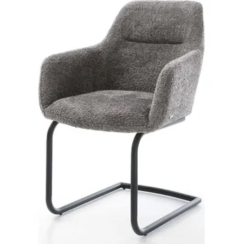 Jídelní židle Jídelní židle Pejo-Flex bouclé šedá kulatá konzolová podnož