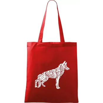 Německý ovčák - tattoo - Taška bavlněná - 42 x 38 cm ( Červená )