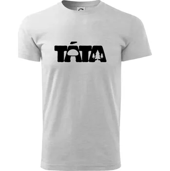 Pánské tričko Táta nápis - houbař - Triko extra velké (5-8XL) - 6XL ( Světlešedý Melír )