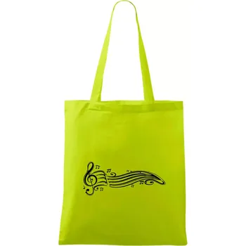 Noty vlna - Taška bavlněná - 42 x 38 cm ( Limetková )