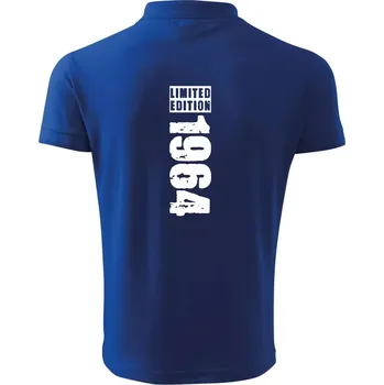 Pánská košile Limited edition 1964 pruh - Polokošile pánská Pique Polo 203 - 5XL ( Královská modrá )