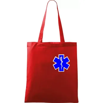 Hvězda samostatná - záchranář / rescue - Taška bavlněná - 42 x 38 cm ( Červená )