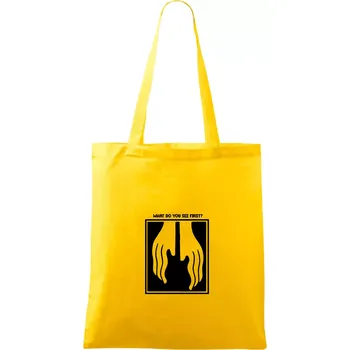 What do you see first? Kytara - Ruce - Taška bavlněná - 42 x 38 cm ( Žlutá )