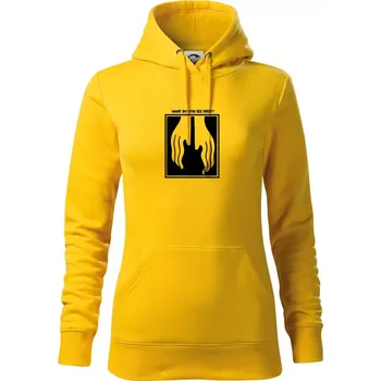Dámská mikina What do you see first? Kytara - Ruce - Mikina dámská Cape s kapucí - M ( Žlutá )