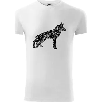 Německý ovčák - tattoo - Viper FIT - Pánské zůžené tričko - L ( Bílá )