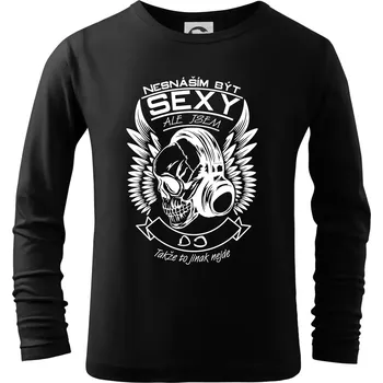 Chlapecké tričko Nesnáším být sexy ale jsem - DJ - Triko dětské Long Sleeve - 122 cm/6 let ( Černá )