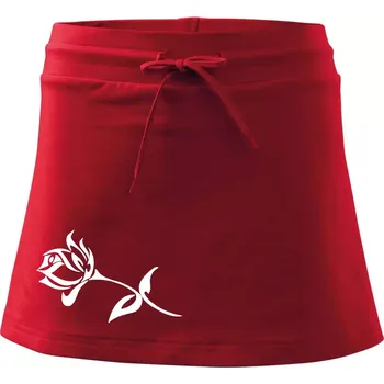 Dámská sukně Růže obrys - Sportovní sukně - two in one - L ( Červená )