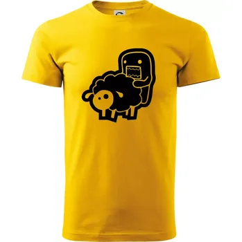 Sticker ovce - Triko extra velké (5-8XL) - 7XL ( Žlutá )