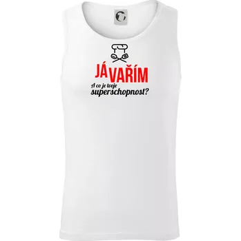 Já vařím - tvoje superschopnost? rovný nápis - Tílko pánské Core - 2XL ( Bílá )