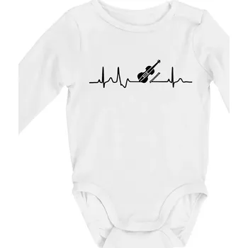 Kojenecký body EKG housle - Body kojenecké s dlouhým rukávem - Dlouhý r. do 3 měs ( Bílá )