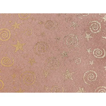 Dekorační lurexová látka vánoční, barva 4 starorůžová